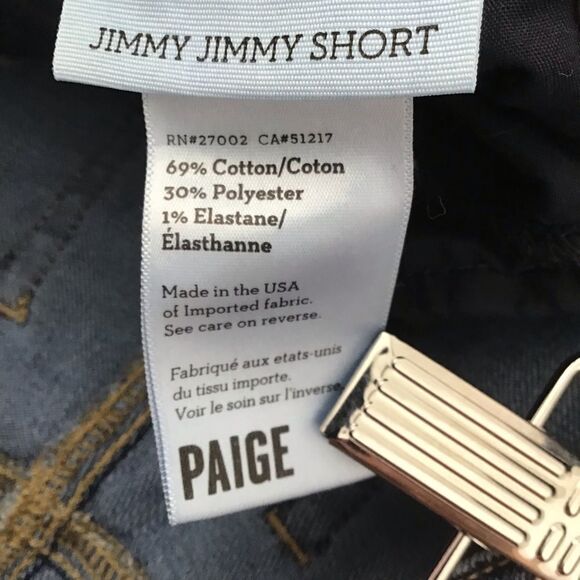 PAIGE Jimmy Jimmy shorts jeans medium rise stretchy blue denim size 25 - Picture 6 of 11